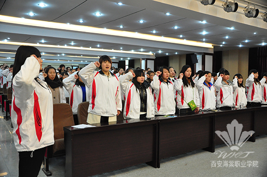 西安海棠学院隆重举行2014年赴韩留学生基础韩语班开班典礼